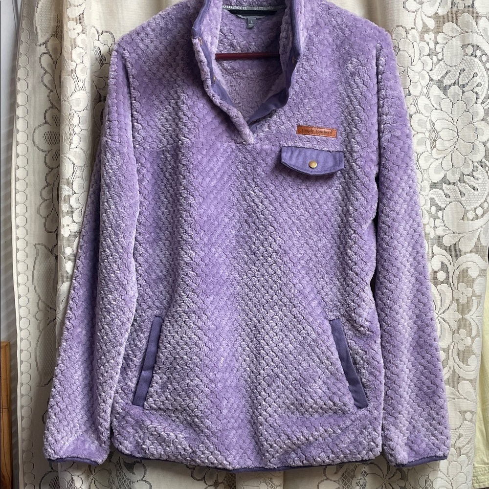 Simply Southern Lavender Teddy Jacket with Pockets